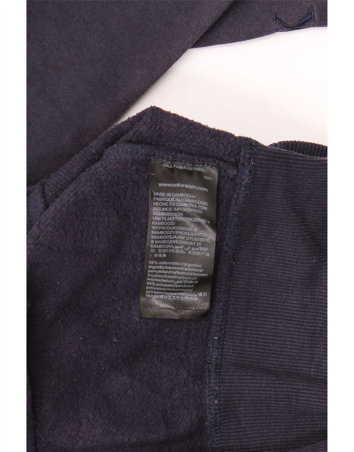 Calvin Klein Jeans moletom masculino jumper médio azul marinho algodão