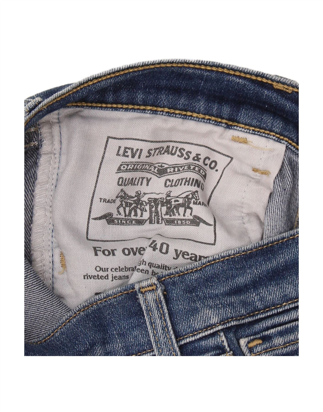 Shorts jeans feminino LEVI'S W27 pequeno algodão azul
