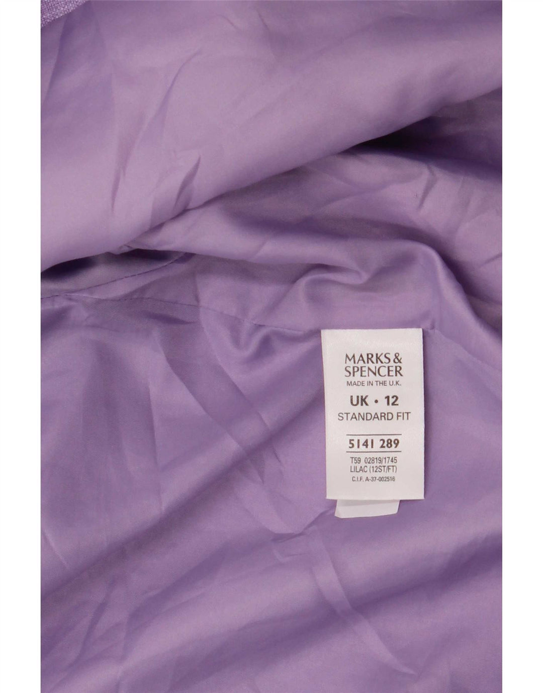 Jaqueta blazer feminina Marks & Spencer padrão de 1 botão Reino Unido 12 médio roxo