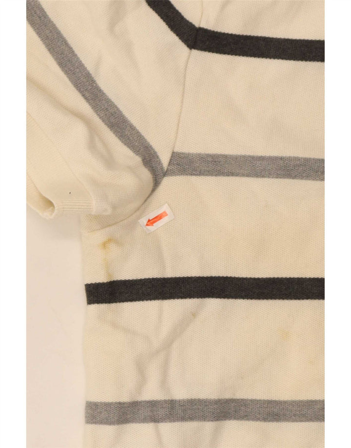 Camisa polo masculina Nike média listrada branca de algodão