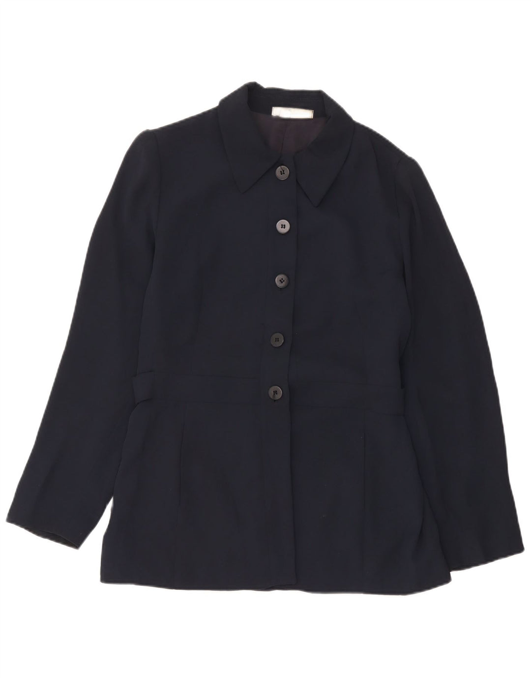 Jaqueta blazer feminina Zara com 5 botões EU 42 grande azul marinho rayon