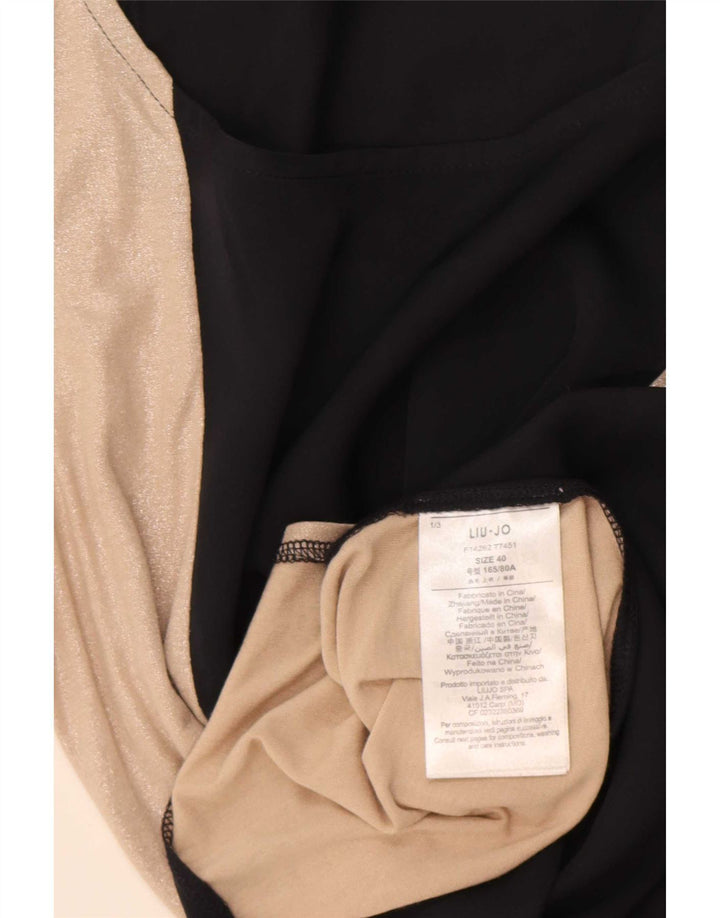 Colete feminino Liu Jo Top IT 40 pequeno poliéster colorblock preto