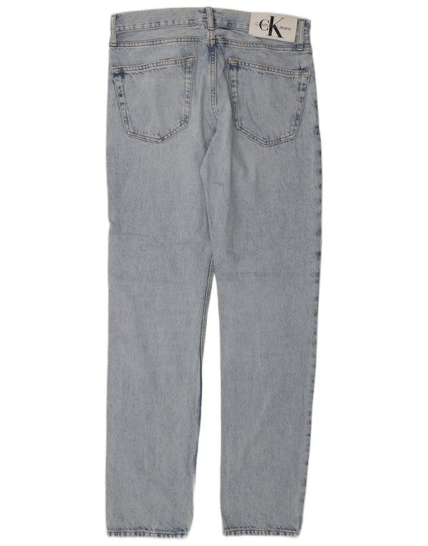 Calça jeans reta masculina Calvin Klein W29 L32 algodão azul