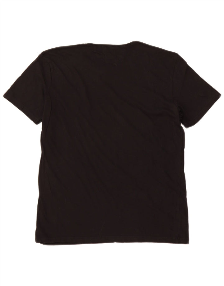 Zara Camiseta Feminina Easy Fit Top UK 14 Grande Preto