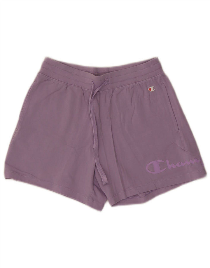 Shorts esportivos gráficos femininos CHAMPION UK 4 XS algodão roxo