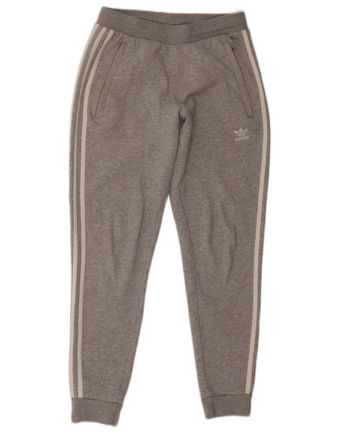 Adidas Mens Treino Calças Joggers Pequeno Algodão Cinza