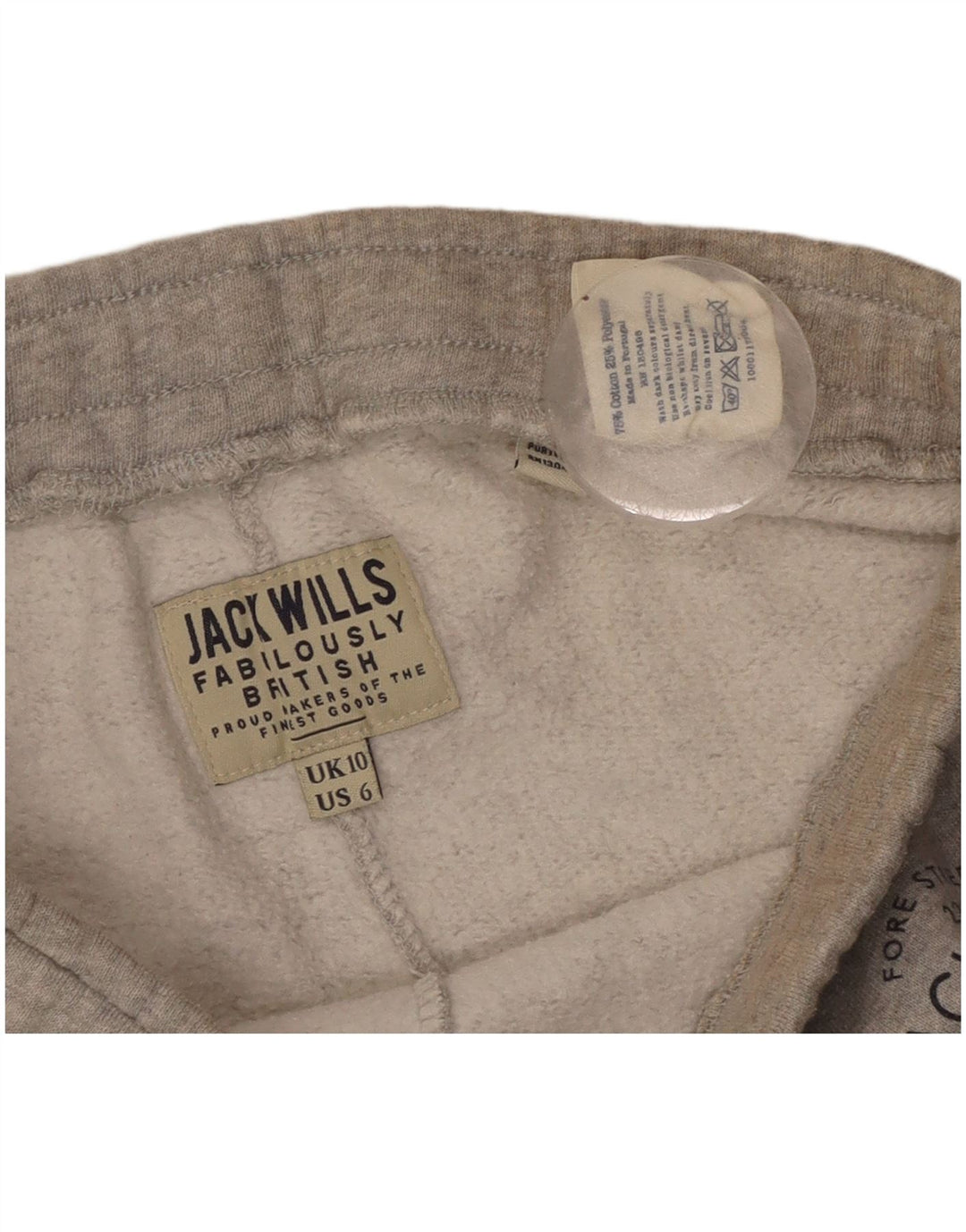 Shorts esportivos femininos JACK WILLS UK 10 algodão cinza pequeno