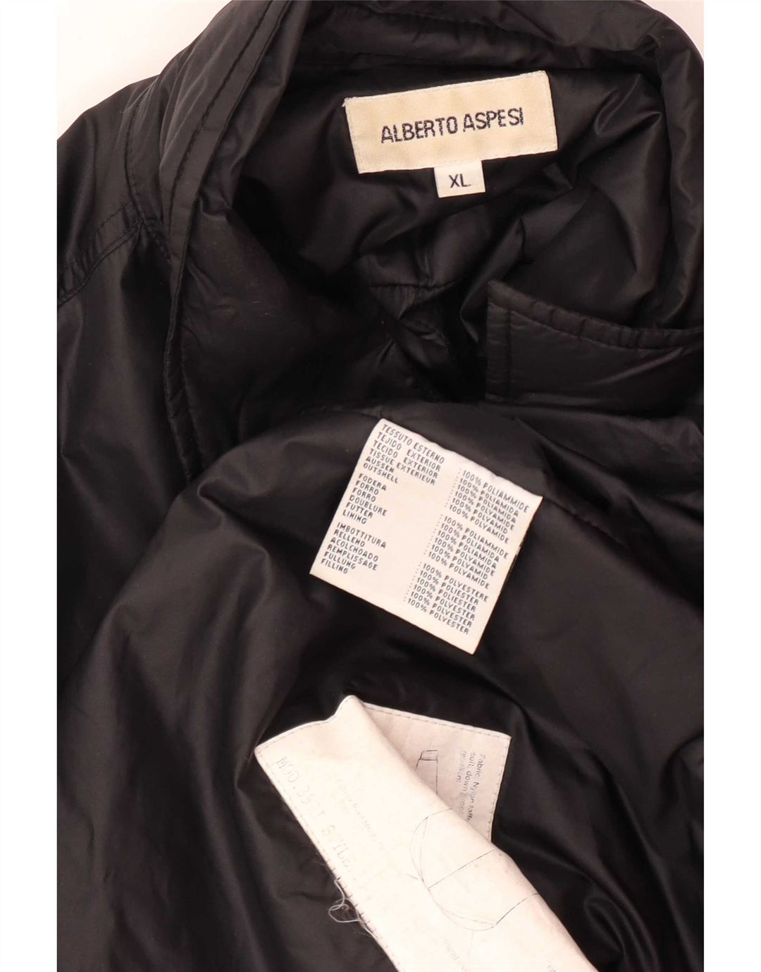 Jaqueta bomber masculina Alberto Aspesi UK 42 XL poliamida preta
