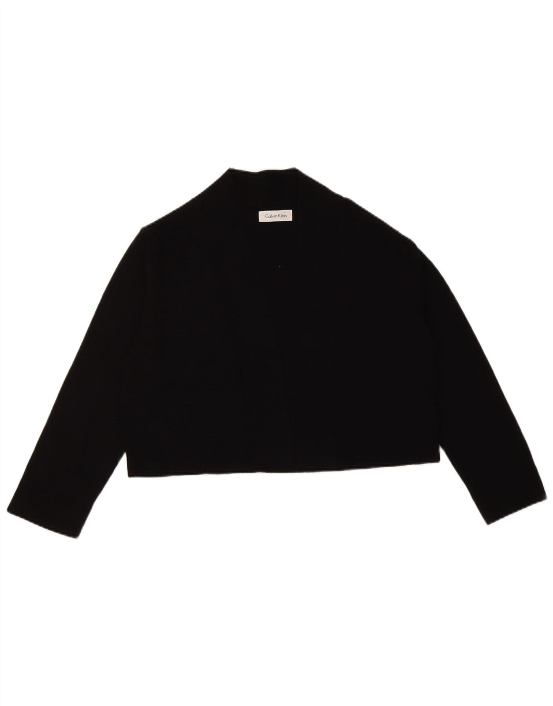 Calvin Klein Crop Top Feminino Manga Longa UK 12 Médio Preto
