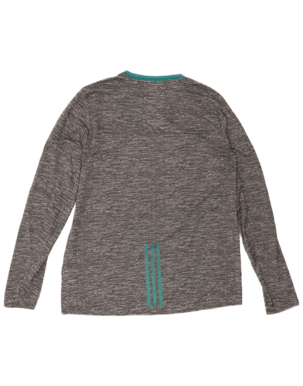 Adidas Mens Climalite Top Manga Longa Grande Poliéster Cinzento Flecked
