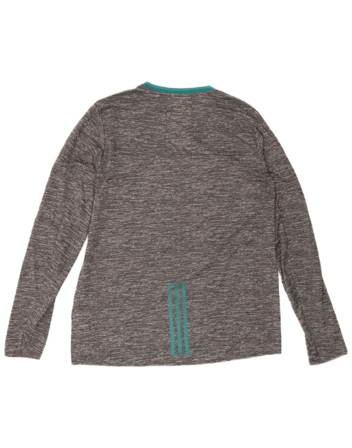Adidas Mens Climalite Top Manga Longa Grande Poliéster Cinzento Flecked