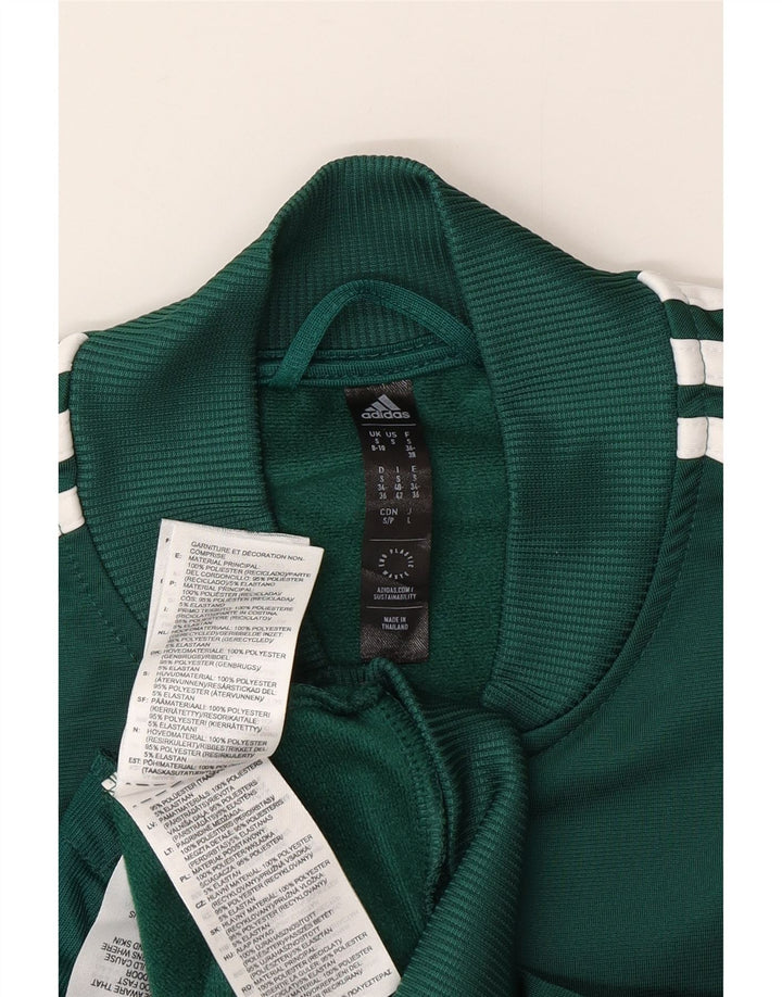Adidas Womens Graphic Tracksuit Top Jacket UK 8/10 Pequeno Verde Poliéster