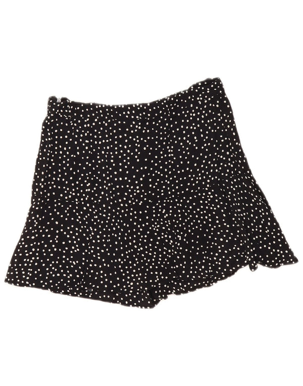 Zara Womens Skort UK 14 Viscose manchada preta média