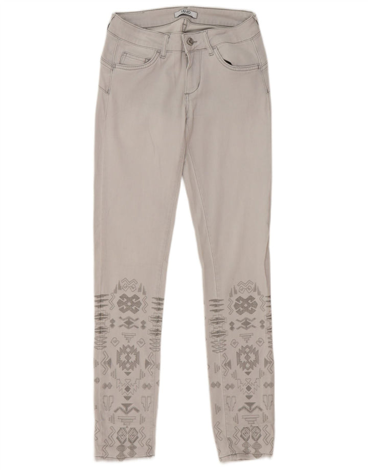 Liu Jo Jeans Slim Feminino W28 L31 Cinza Geométrico