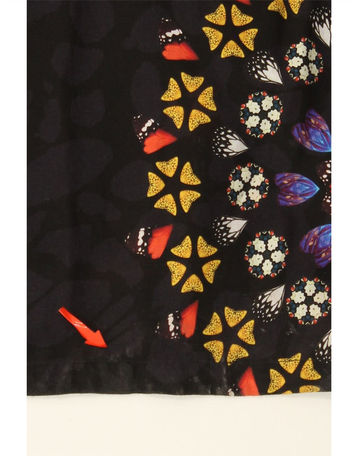 DESIGUAL Macacão feminino gráfico sem mangas UK 14 grande preto floral