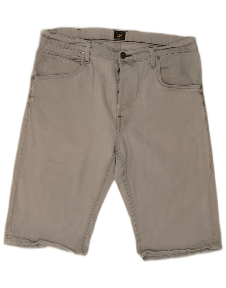 Shorts jeans curtos Lee masculino com 5 bolsos W32 algodão cinza médio