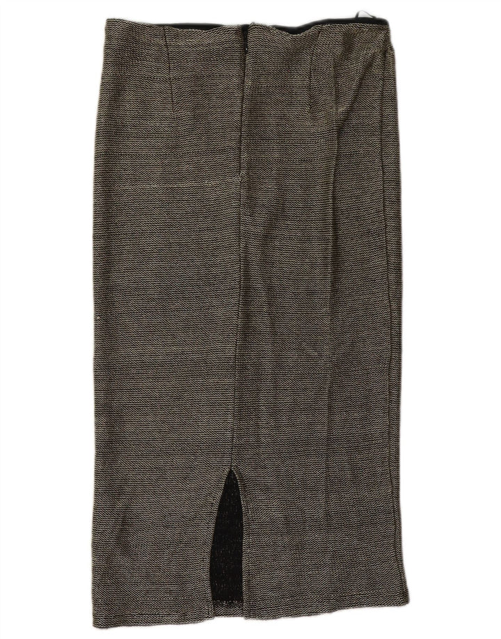 Topshop saia midi feminina UK 12 médio W32 poliéster preto