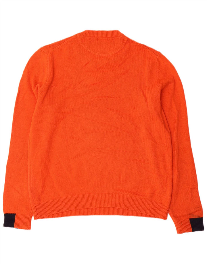 Suéter feminino Sun68 com gola redonda, tamanho UK 16, grande, lã laranja