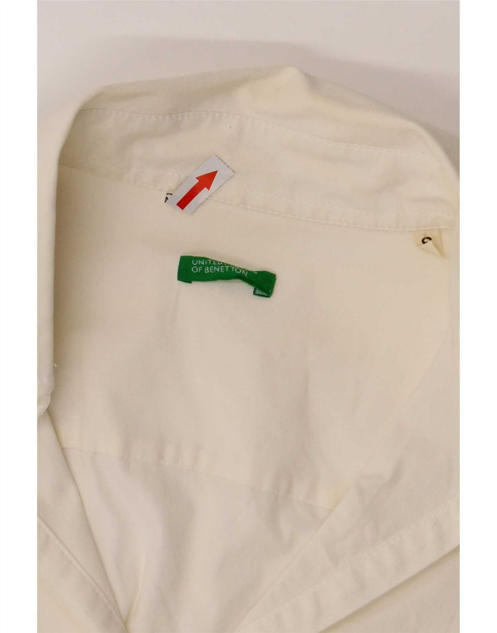 Pulôver feminino Benetton UK 10 pequeno algodão branco