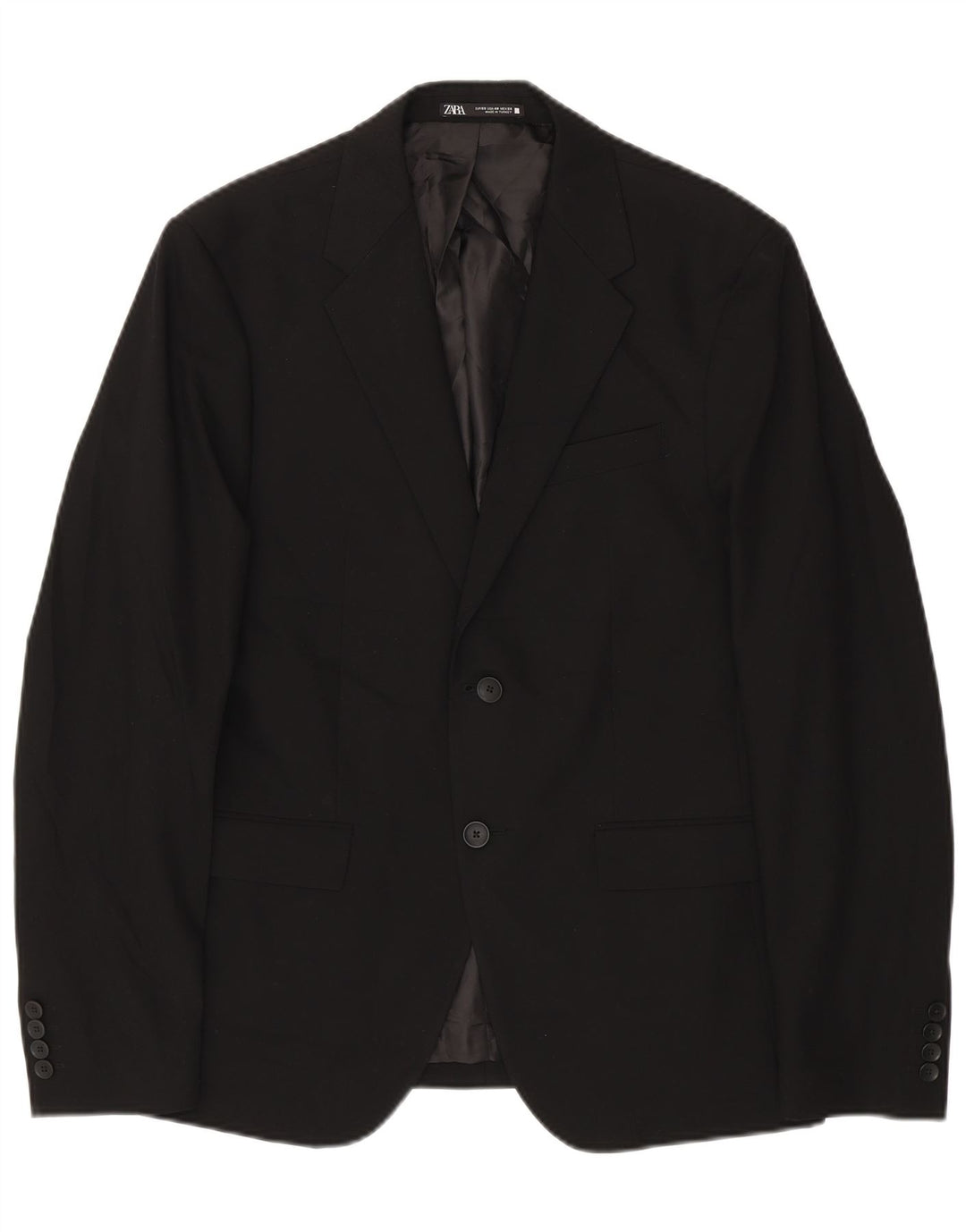 Jaqueta blazer masculina Zara com 2 botões EU 50 médio preto