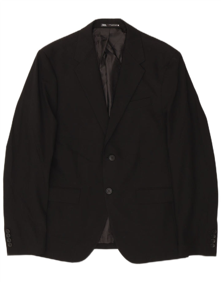 Jaqueta blazer masculina Zara com 2 botões EU 50 médio preto