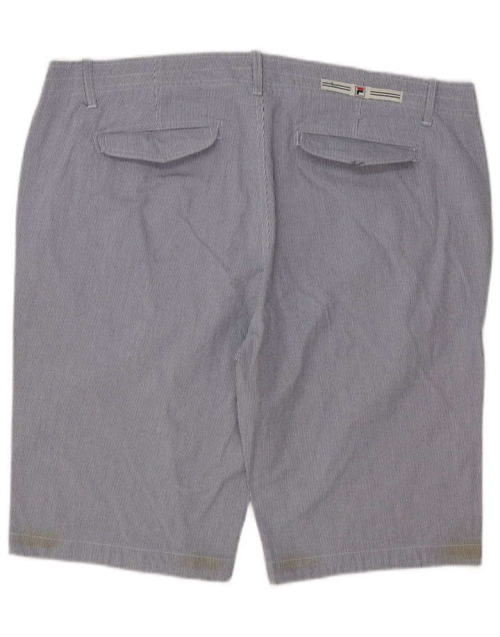 Fila Mens Chino Shorts IT 54 2XL W40 Azul Risca de Giz Algodão