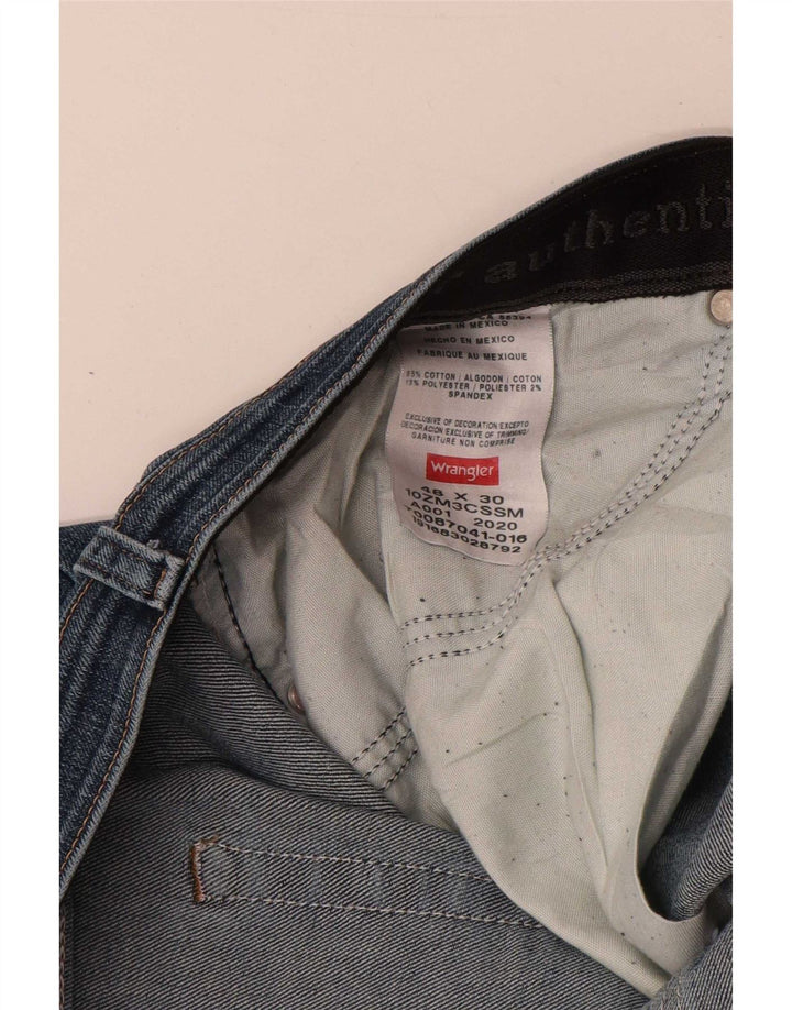 Wrangler Mens Straight Jeans W48 L30 Azul Algodão