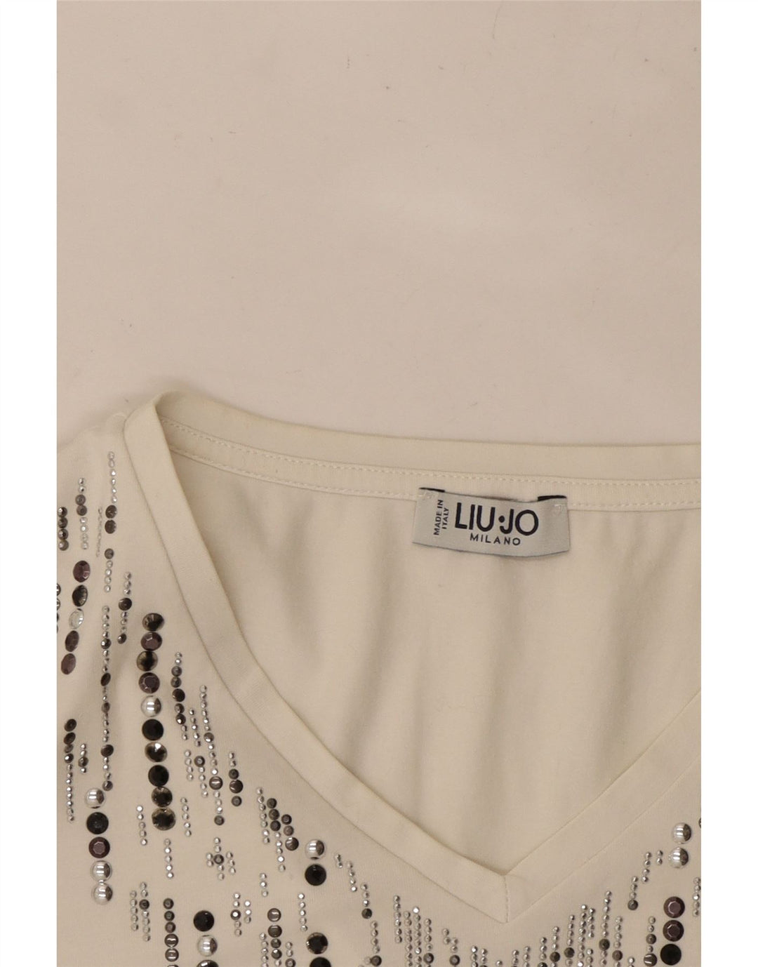 Camiseta feminina LIU JO Milano UK 12 médio branco