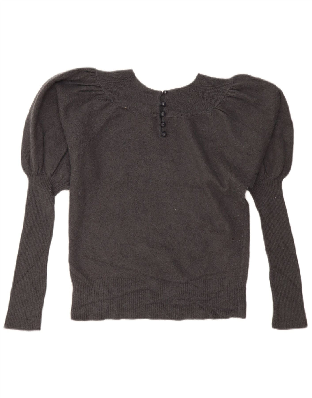 Suéter feminino com gola canoa French Connection Reino Unido 14 grande angorá cinza