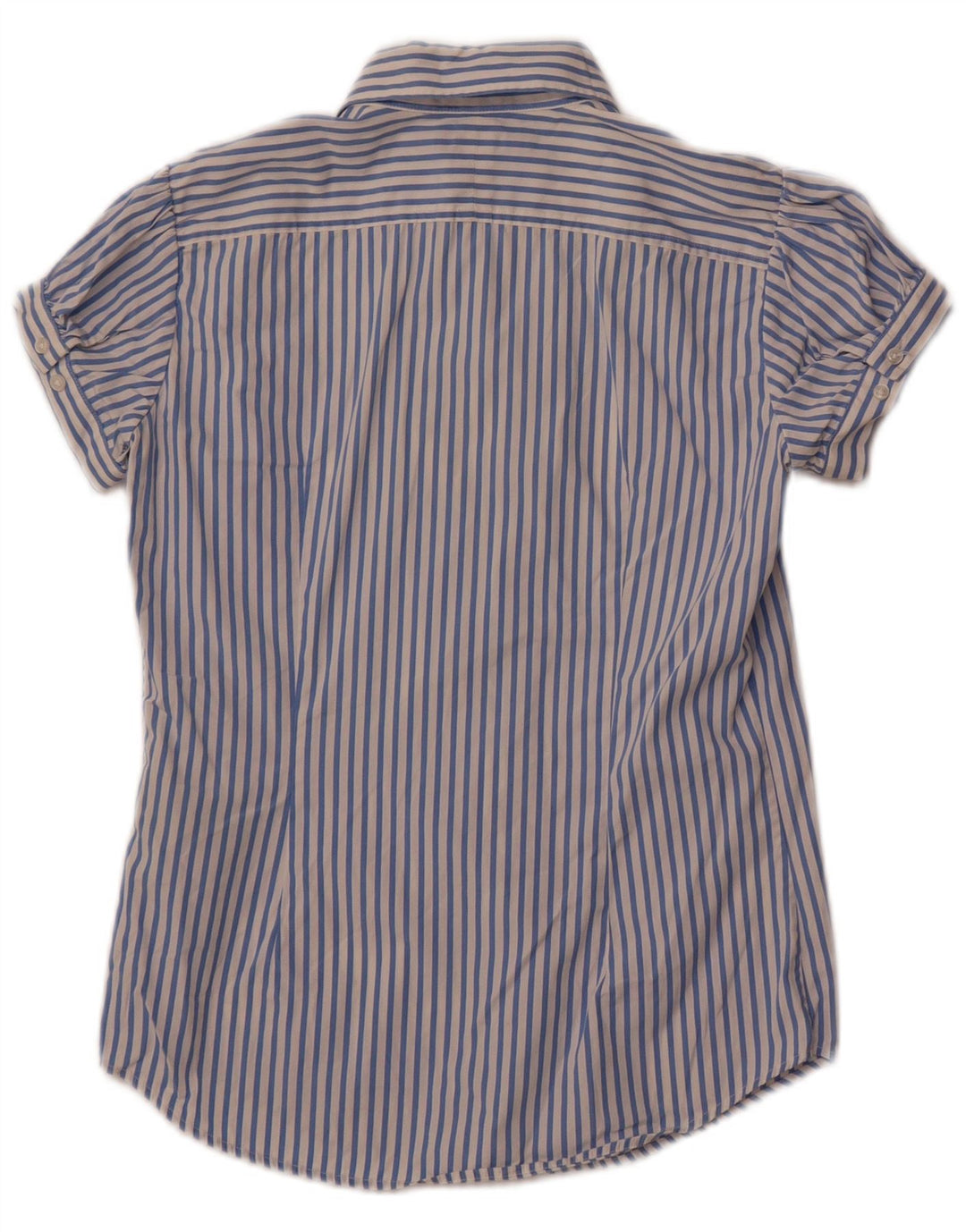 Camisa feminina Ralph Lauren de manga curta US 4 algodão listrado azul pequeno