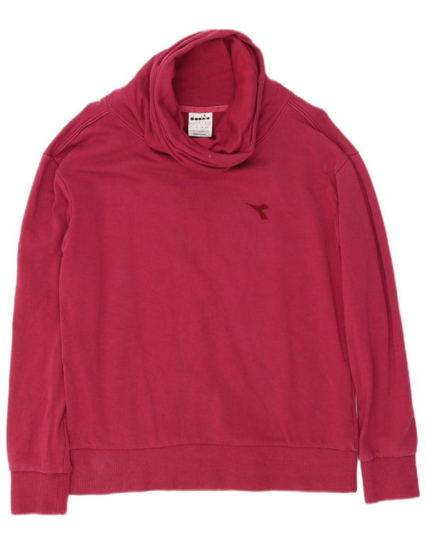Diadora Mens Roll Neck Moletom Jumper Médio Algodão Borgonha