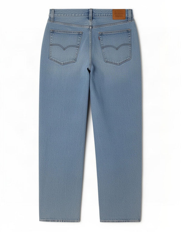 Jeans femininos Levi's Baggy Dad Distressed Loose W30 L32 Azul Algodão