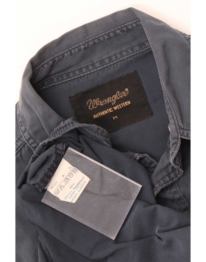Camisa ocidental Wrangler masculina cinza médio
