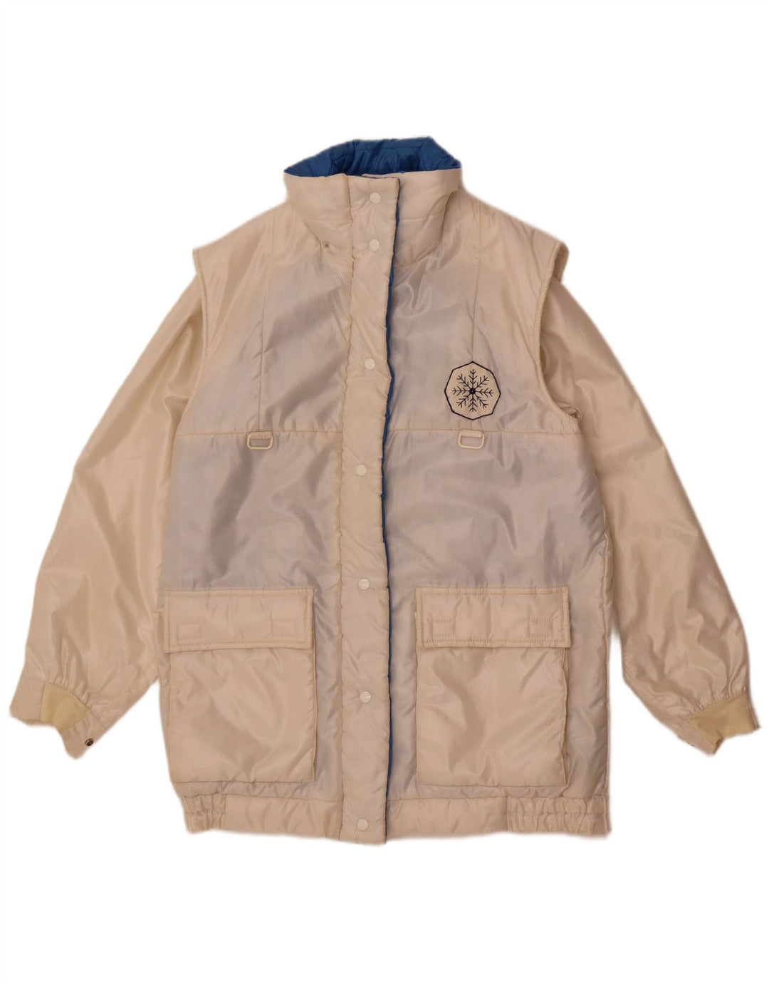 Capa de chuva feminina vintage UK 14 médio branco