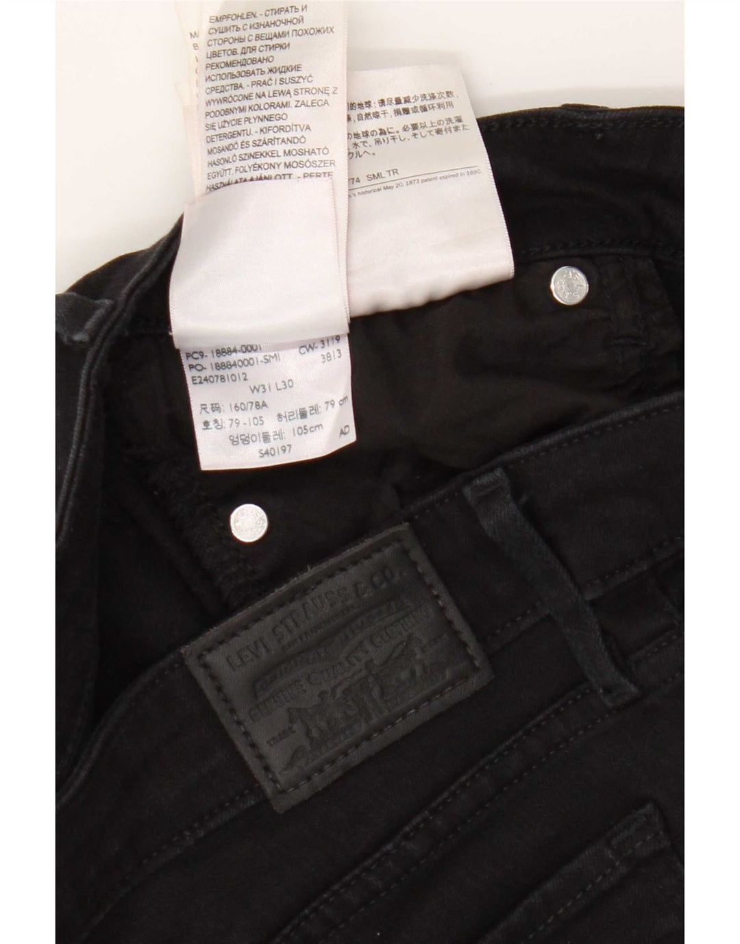 Calça jeans feminina Levi's 712 Slim W31 L30 algodão preto