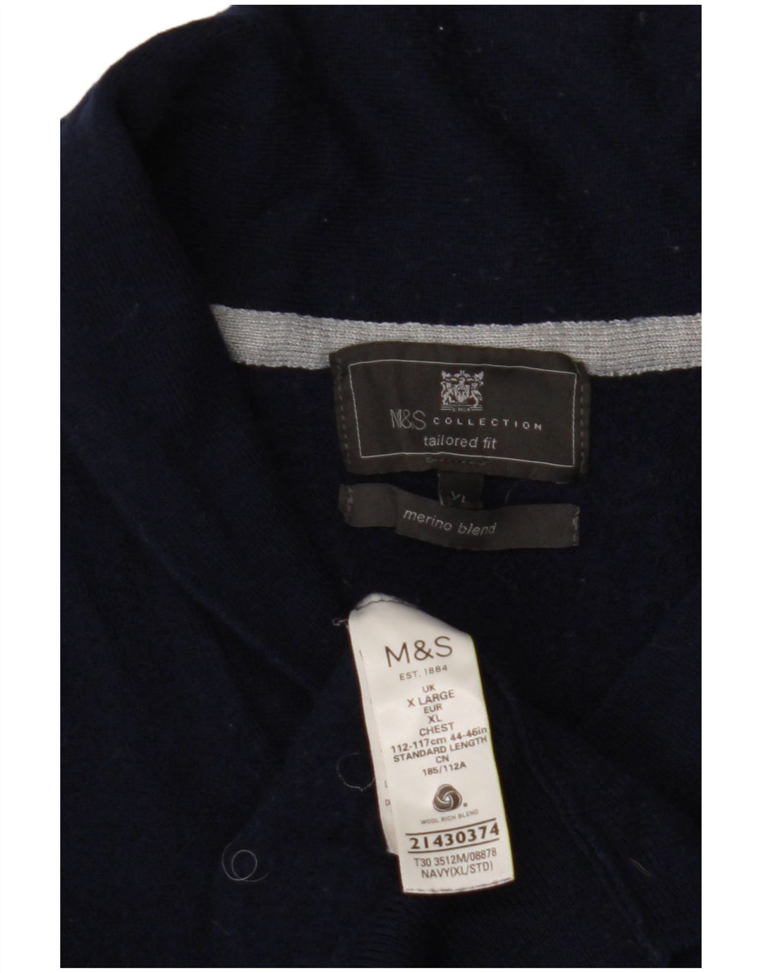 Suéter cardigã feminino MARKS & SPENCER UK 18 XL azul marinho acrílico