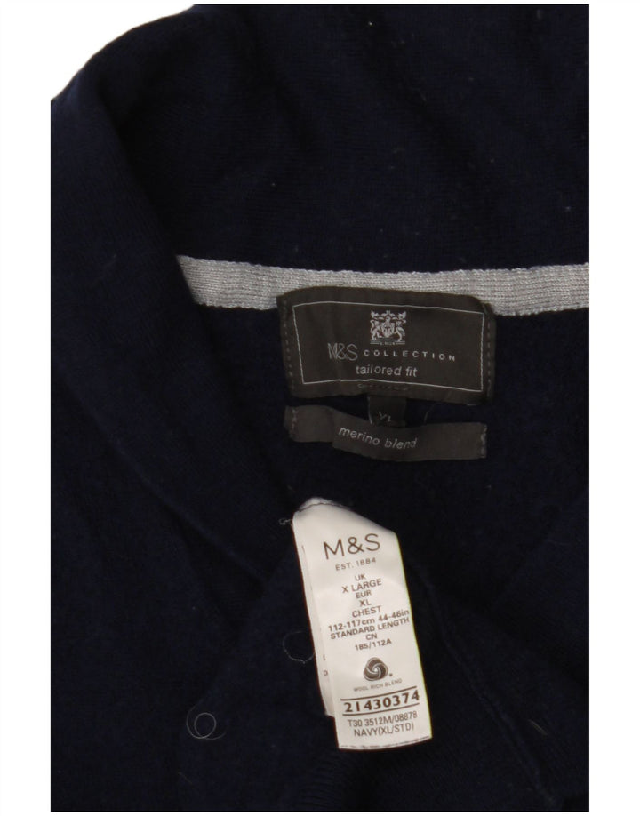 Suéter cardigã feminino MARKS & SPENCER UK 18 XL azul marinho acrílico