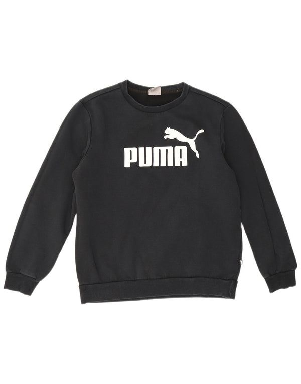 Puma Mens Graphic Moletom Jumper Médio Azul Marinho Algodão
