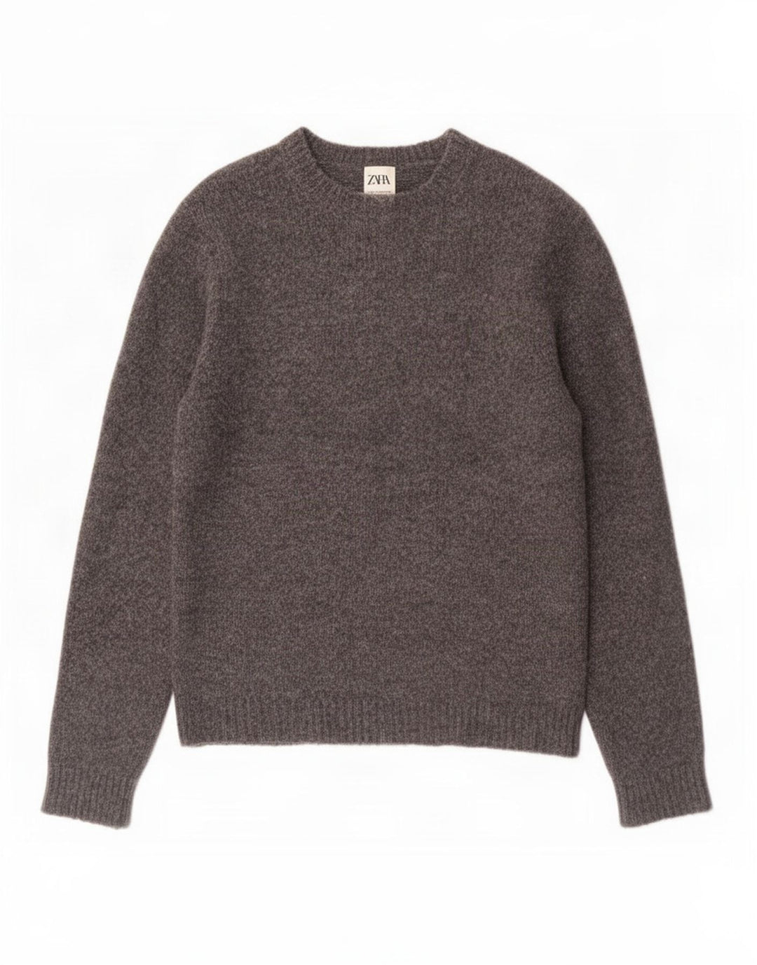 Zara Suéter masculino com gola canoa e acrílico cinza médio