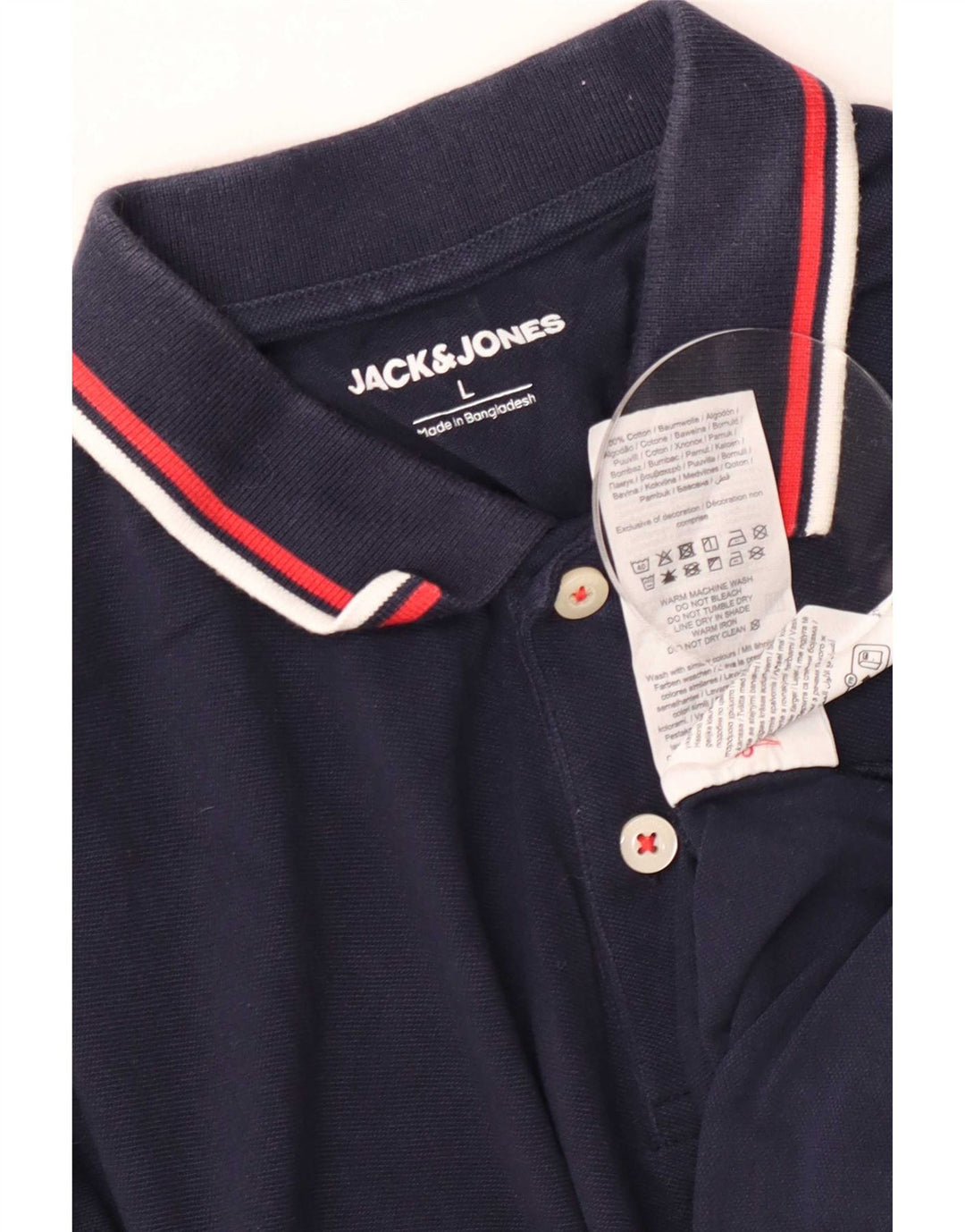 Camisa polo masculina Jack & Jones grande algodão azul marinho