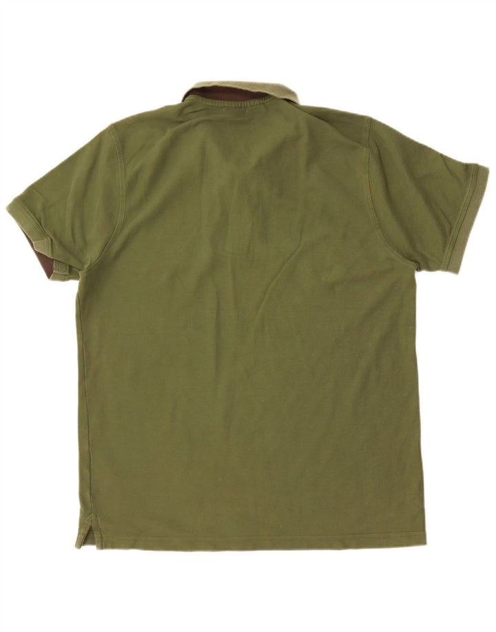 Camisa polo masculina Mountain Warehouse algodão verde médio