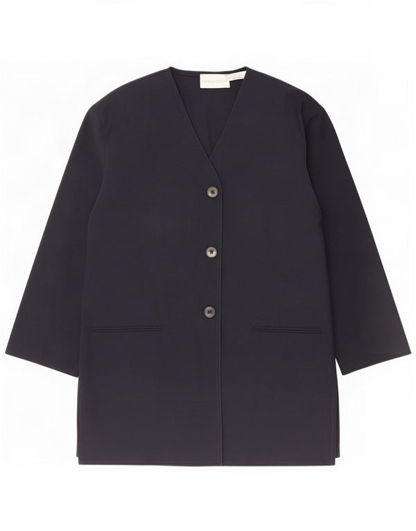 Jaqueta Blazer Longline Feminina Fiorella Rubino UK 16 Lã Azul Marinho Grande