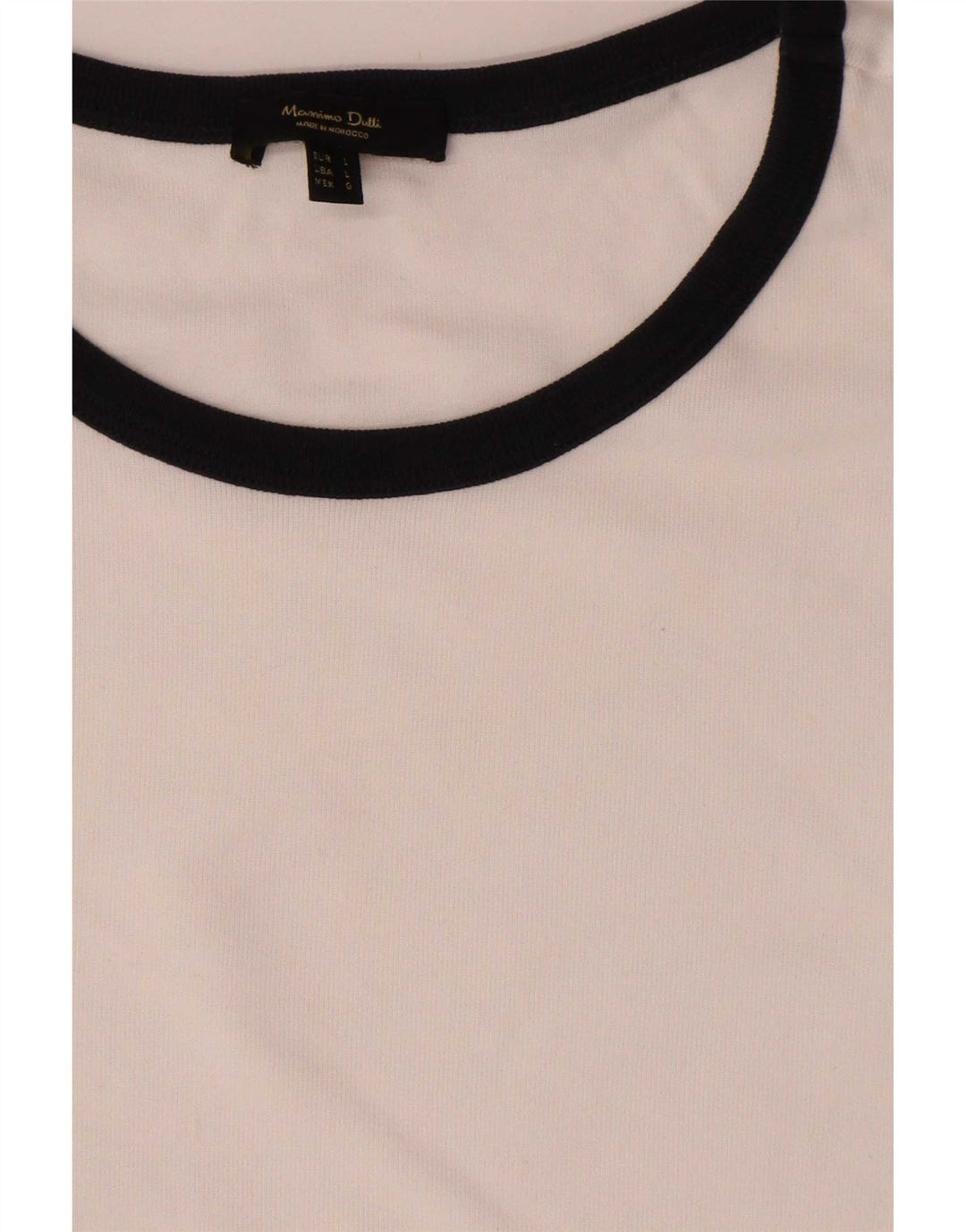 Camiseta feminina Massimo Dutti UK 14 grande bloco colorido branco