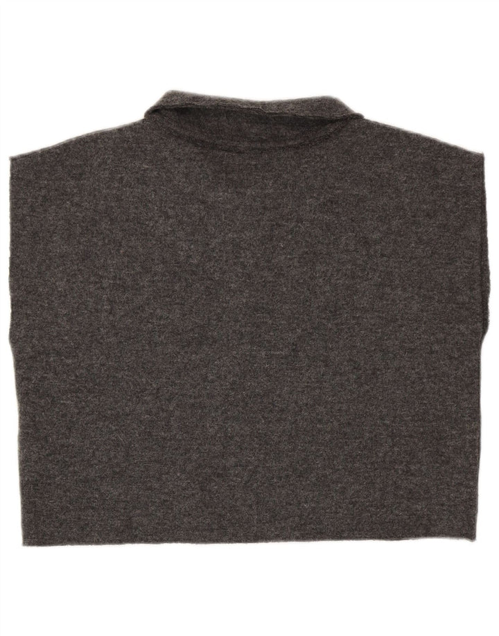 Camisa polo feminina sem mangas Zara UK 14 poliéster cinza médio
