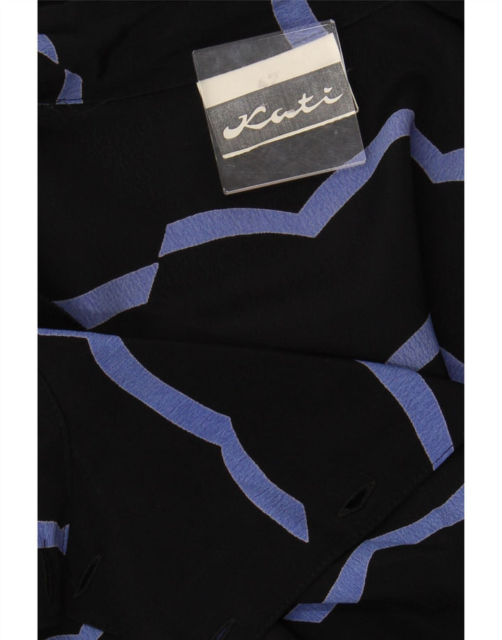 Vestido maxi feminino VINTAGE manga 3/4 IT 42 viscose listrada preta média