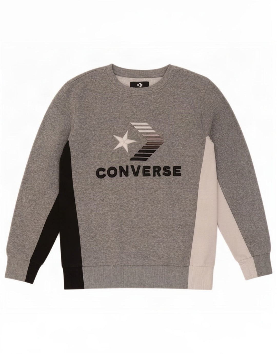 Suéter gráfico Converse Boys 12-13 anos grande cinza colorblock