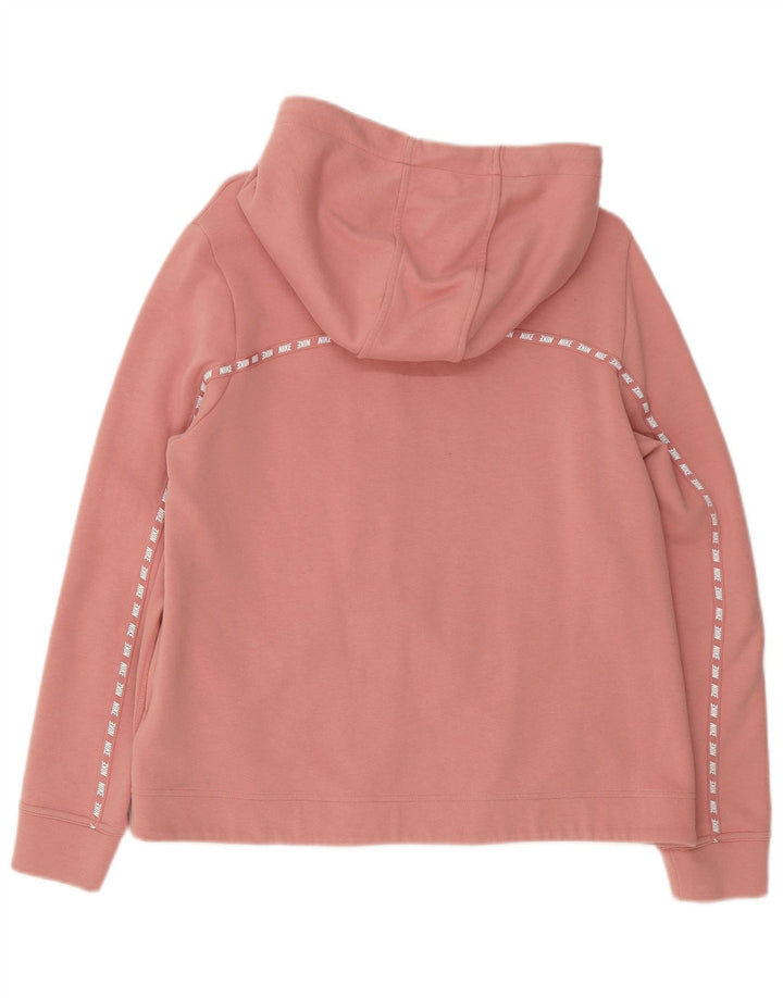 Suéter Nike feminino com capuz e zíper UK 14 médio algodão rosa