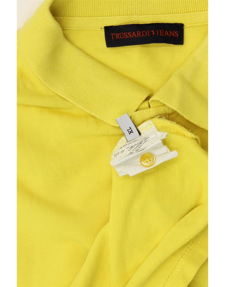 TRUSSARDI Mens Polo Shirt XL Yellow Cotton Vintage Trussardi and Second-Hand Trussardi from Messina Hembry 