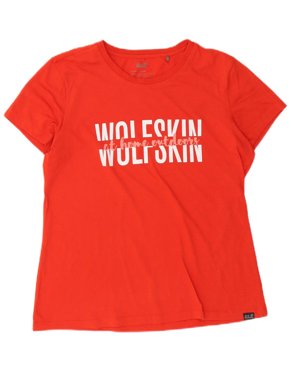 Camiseta feminina gráfica Jack Wolfskin UK 14/16 grande vermelha