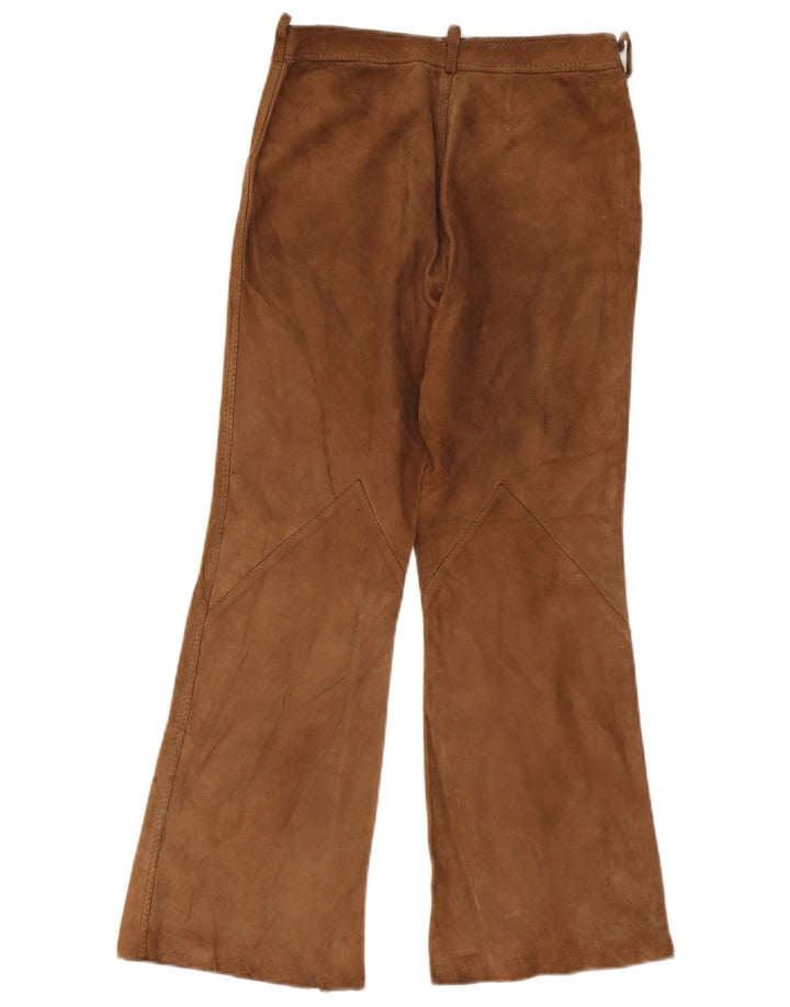 Calça feminina vintage flare camurça W26 L26 bege